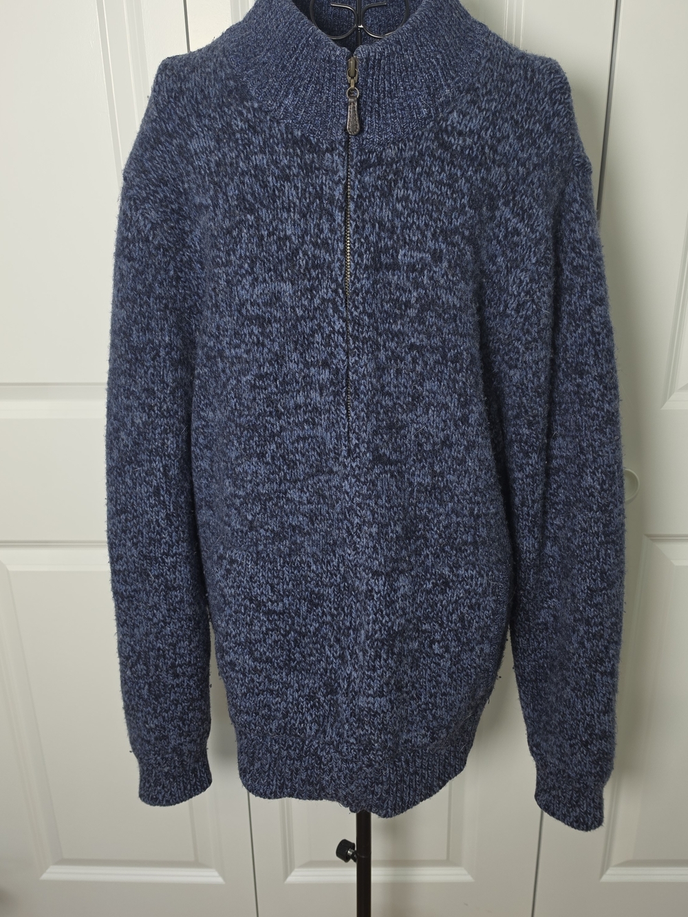 L.L.Bean Men’s XL Blue Lambswool Full Zip Sweater Jacket